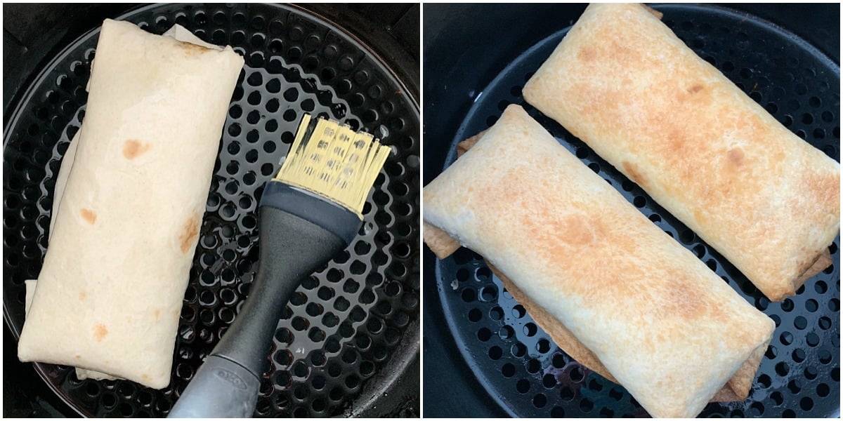 air fryer chimichangas before and after frying