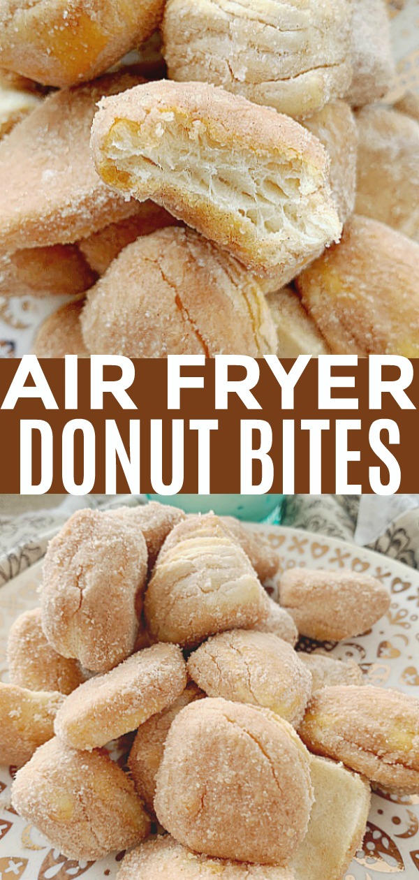 Air Fryer Donut Bites | Foodtastic Mom #airfryerrecipes #donutsfrombiscuits #airfryerdonuts #donutrecipes #doughnutrecipes via @foodtasticmom