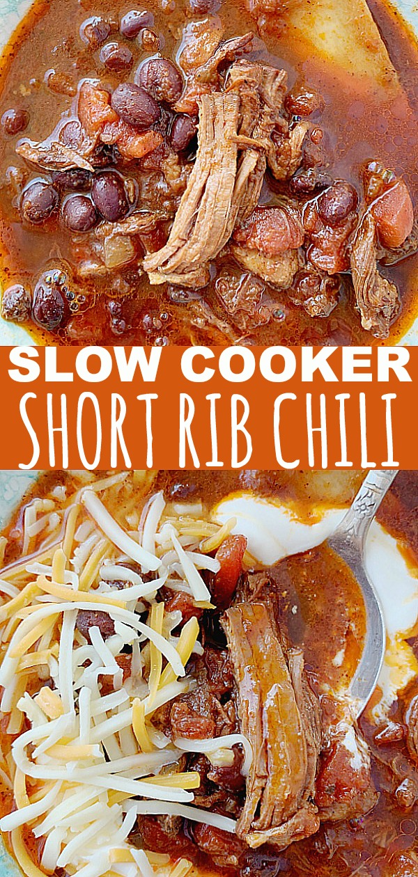 Slow Cooker Short Rib Chili | Foodtastic Mom #chilirecipe #chilirecipecrockpot #shortribsrecipe