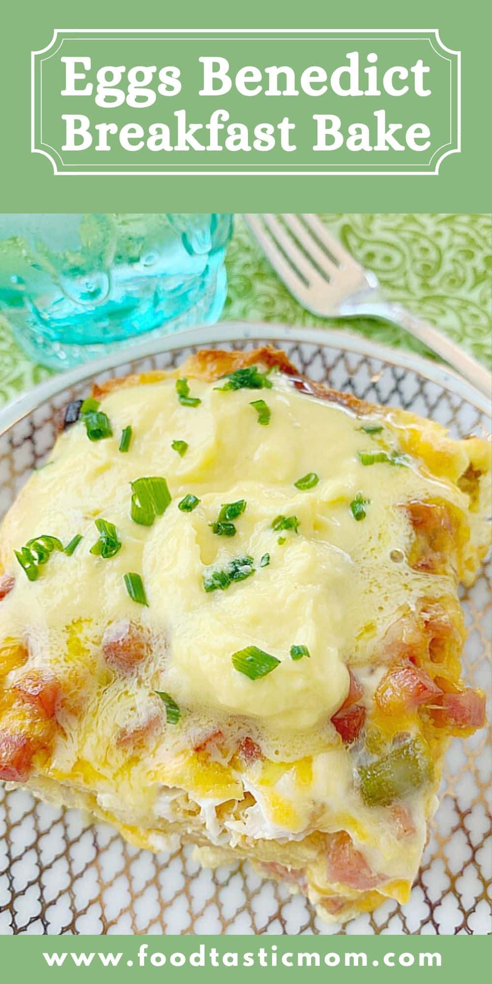 Eggs Benedict Breakfast Bake turns a delicious but fussy classic into a stunning dish for a crowd. The best English muffins are baked with cooked ham and an egg custard then smothered with blender hollandaise sauce before serving. via @foodtasticmom