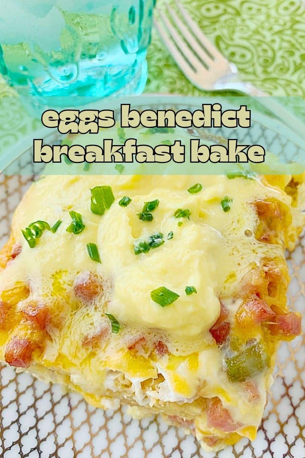 Eggs Benedict Breakfast Bake turns a delicious but fussy classic into a stunning dish for a crowd. The best English muffins are baked with cooked ham and an egg custard then smothered with blender hollandaise sauce before serving. via @foodtasticmom