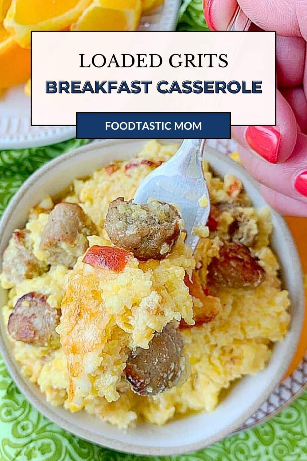 Bring a taste of the South to your table with this Loaded Grits Breakfast Casserole. via @foodtasticmom