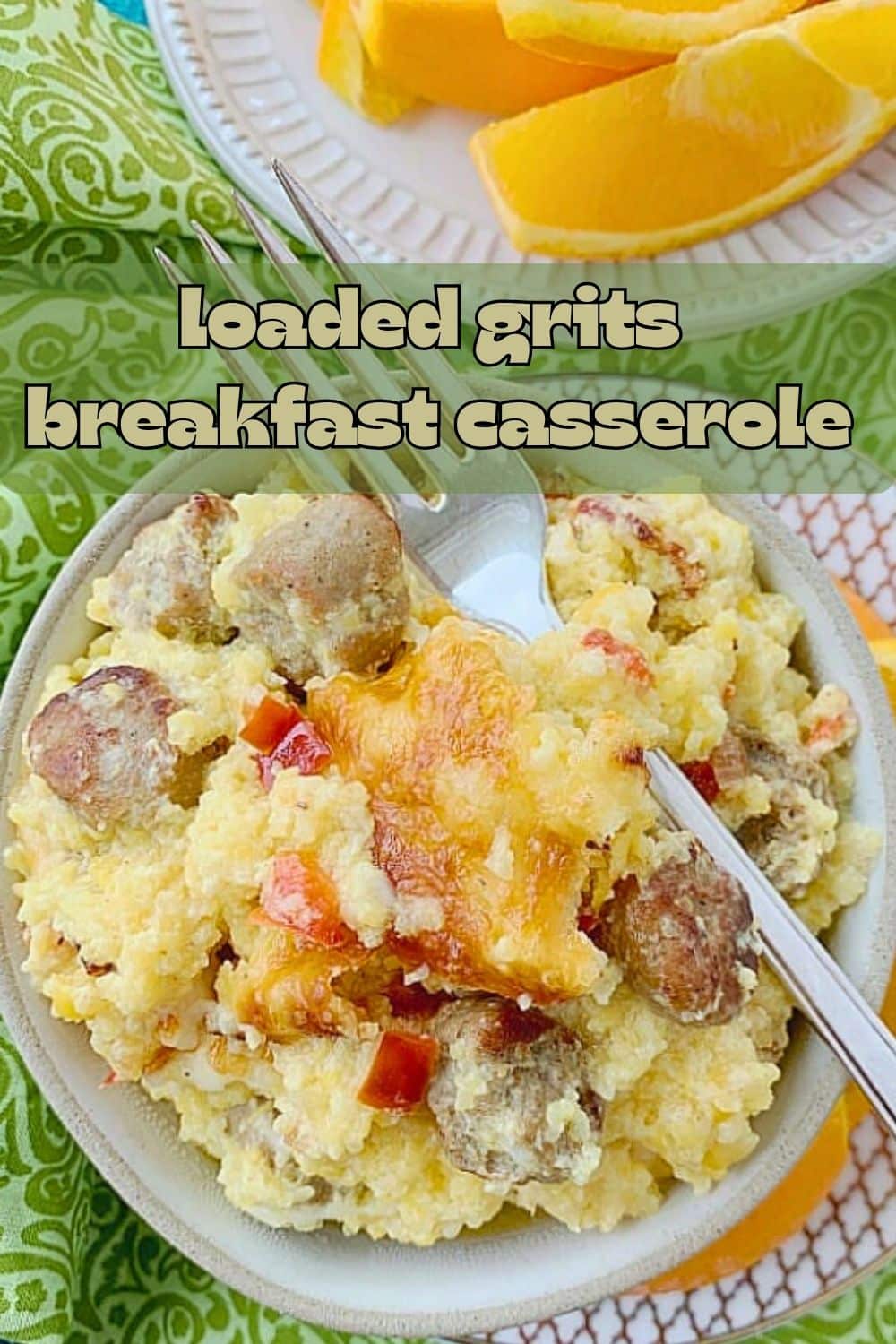 Bring a taste of the South to your table with this Loaded Grits Breakfast Casserole. via @foodtasticmom
