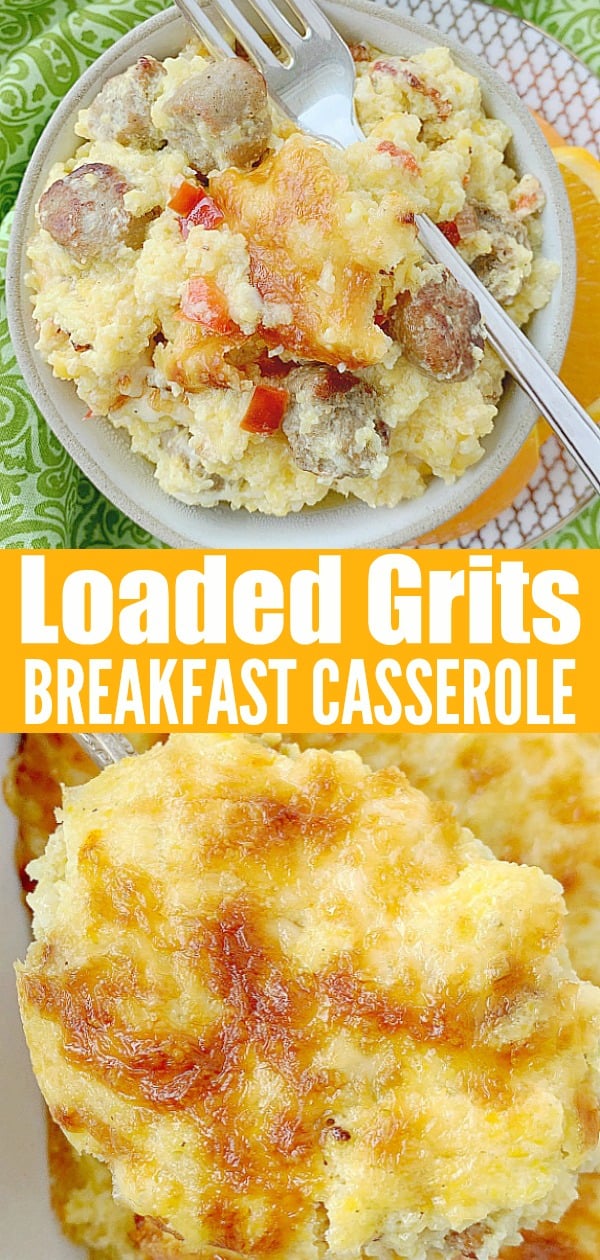 Loaded Grits Breakfast Casserole | Foodtastic Mom #grits #gritscasserole #gritsrecipe #breakfastcasserole via @foodtasticmom