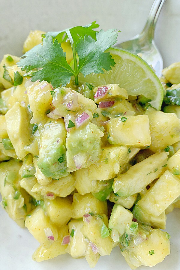 bowl of fresh pineapple salsa