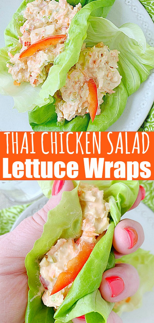 Thai Chicken Salad Lettuce Wraps | Foodtastic Mom #chickensaladrecipe #lettucewraps