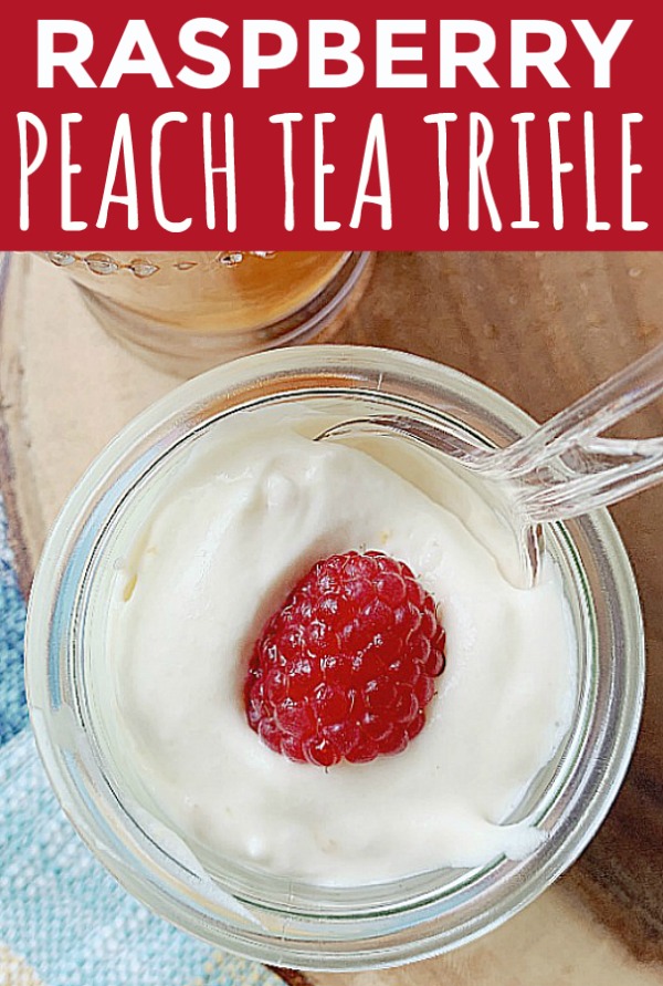 Raspberry Peach Tea Trifle | Foodtastic Mom #triflerecipe #MilosMoments #ad