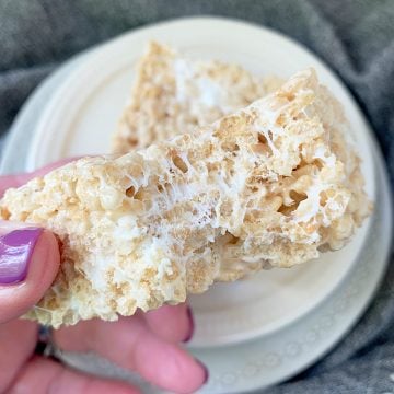 rice krispie treat with bite taken out of it