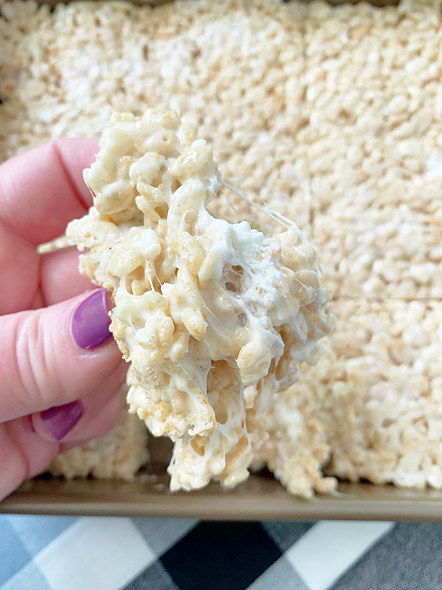 cut rice krispie treat