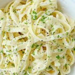 alfredo pasta in bowl