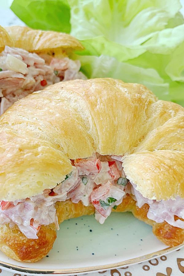 ham salad sandwich on a plate