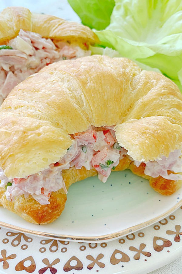 confetti ham salad sandwich on a plate