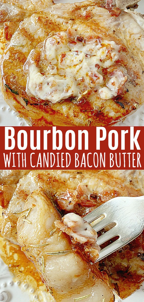 Bourbon Brined Pork Steak with Candied Bacon Butter | Foodtastic Mom #porksteak #grilledpork #ohpork #ad via @foodtasticmom