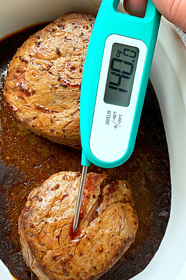 thermometer in reverse sear steak