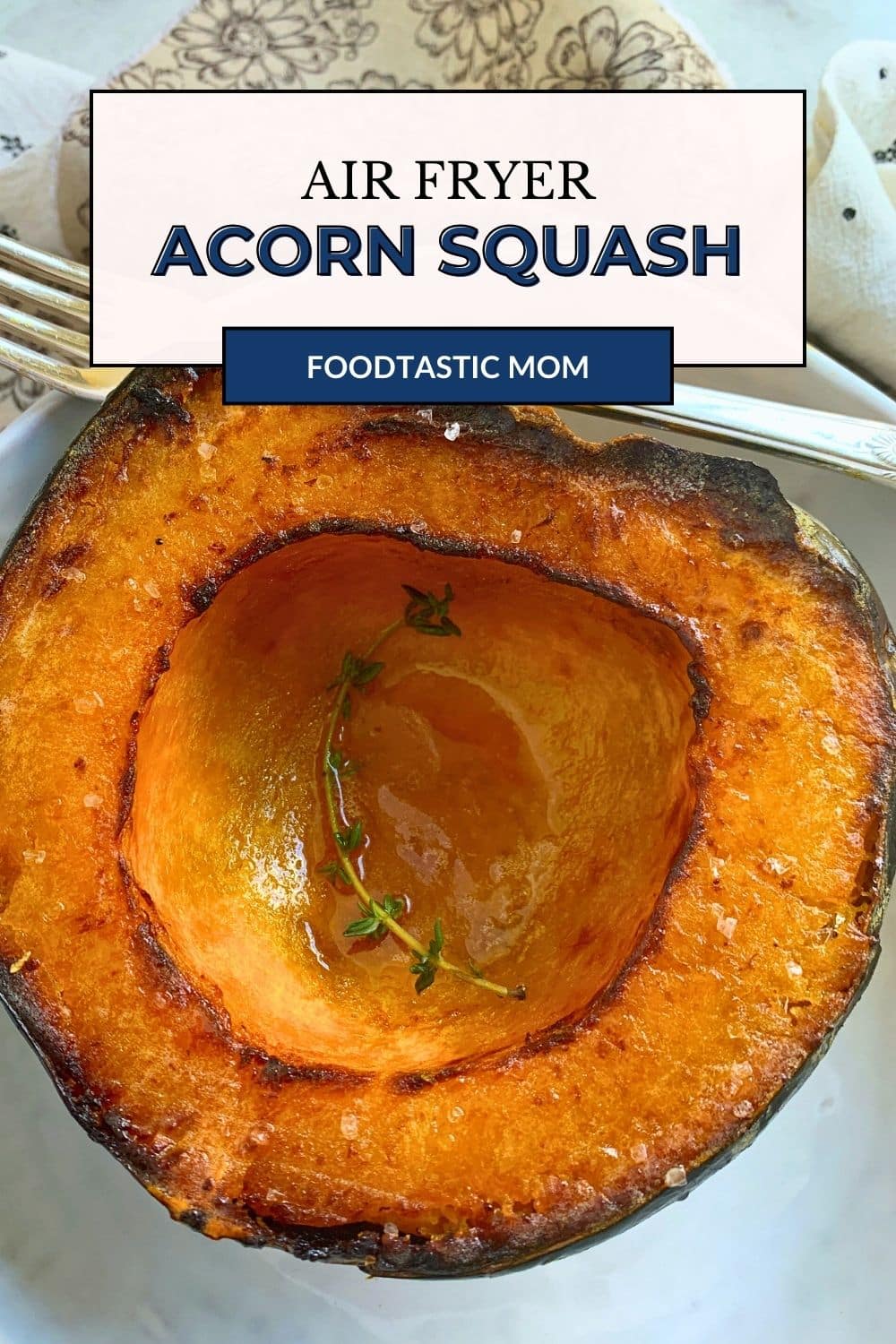 Make this Air Fryer Acorn Squash as a simple side dish or for using mashed acorn squash in another recipe. via @foodtasticmom