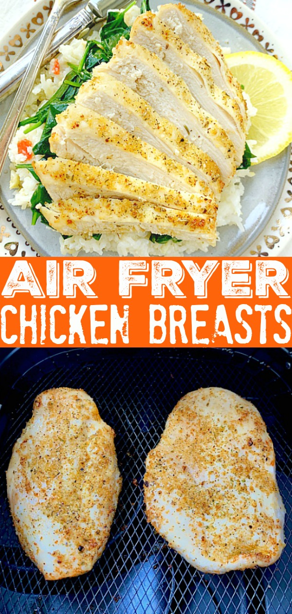 Air Fryer Chicken Breasts | Foodtastic Mom #airfryerrecipes #chickenbreast #airfryerchicken #chickenrecipes #airfryerchickenbreast via @foodtasticmom