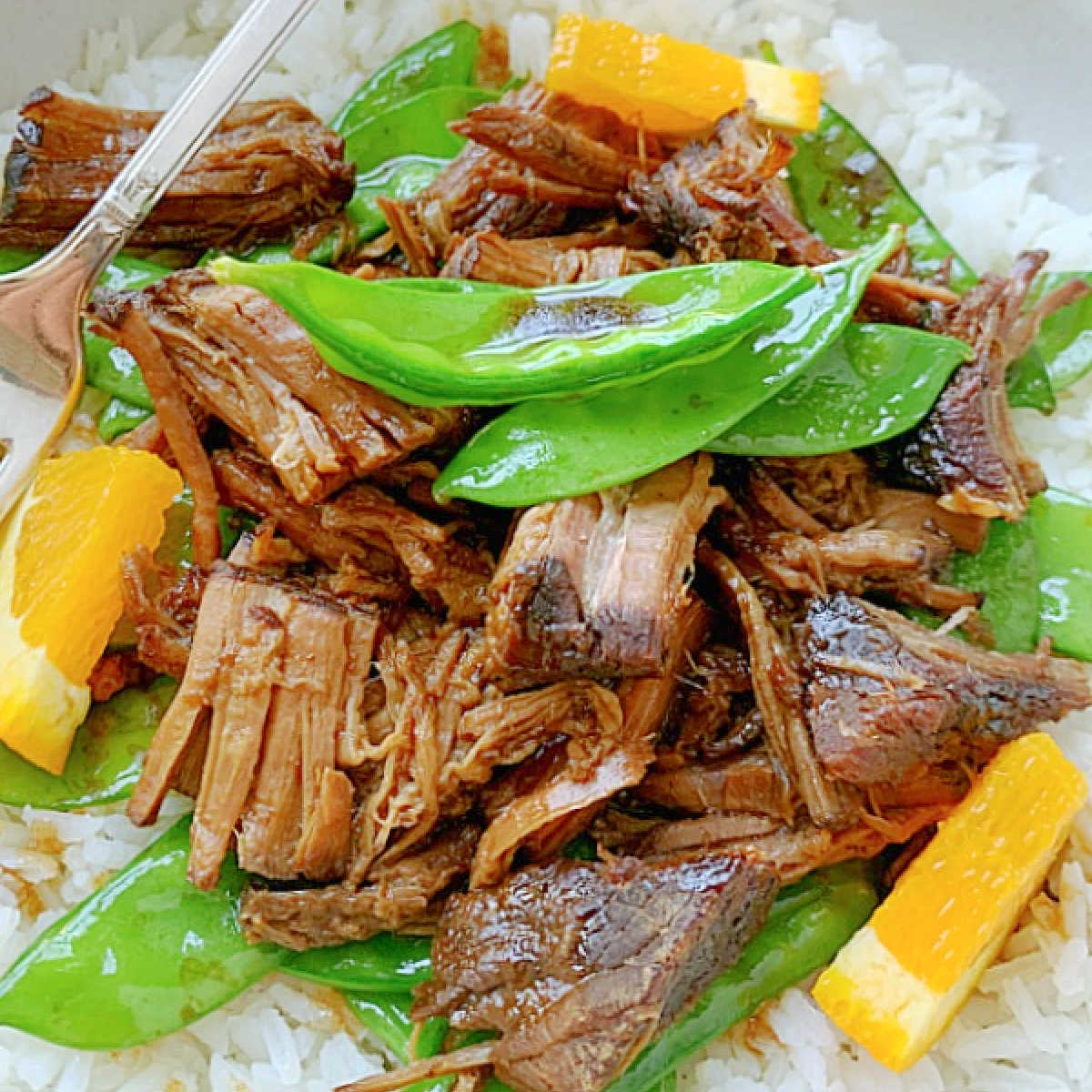 Slow Cooker Orange Beef & Fire Peppers - The Midnight Baker