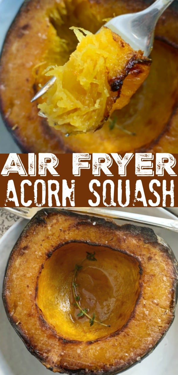 Air Fryer Acorn Squash | Foodtastic Mom #airfryerrecipes #acornsquash #airfryersquash #squashrecipes via @foodtasticmom