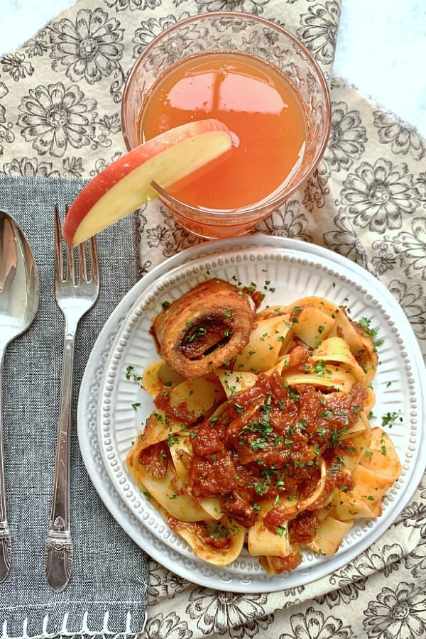 osso buco slow cooker ragu overhead view