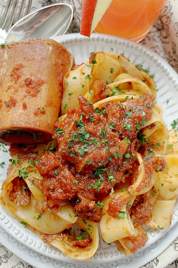 osso buco slow cooker ragu on a plate