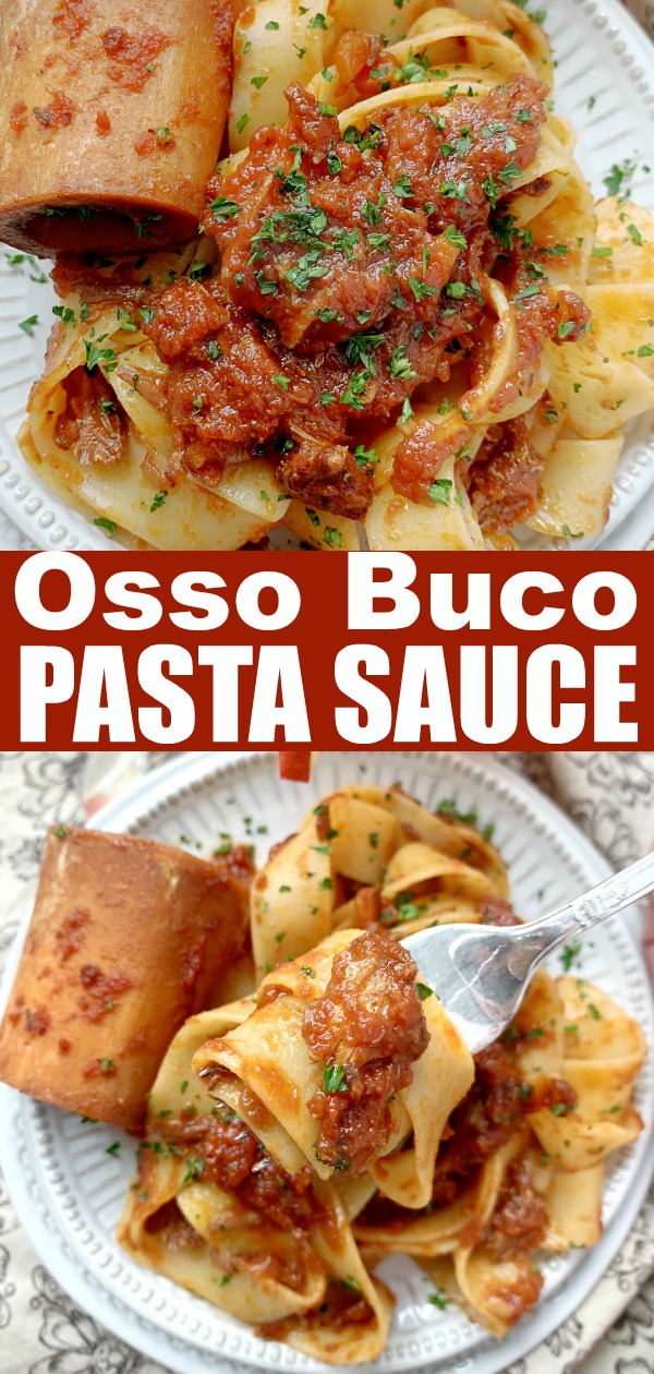 Osso Buco Slow Cooker Ragu #ad #ohiobeef #veal #pastasauce