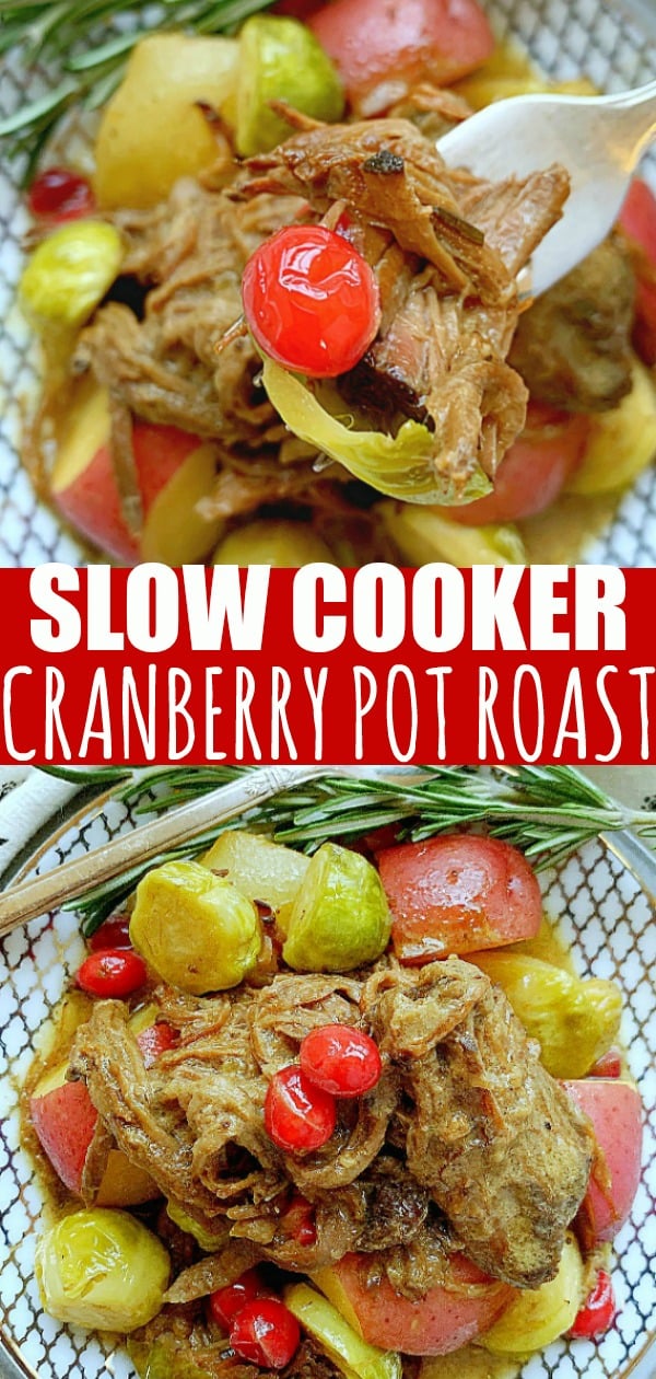 Slow Cooker Cranberry Pot Roast | Foodtastic Mom #ad #ohiobeef #slowcookerrecipes #potroast