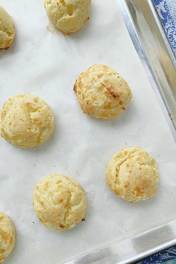 gougeres on a sheet pan