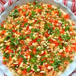 overhead view of thai chili chicken dip