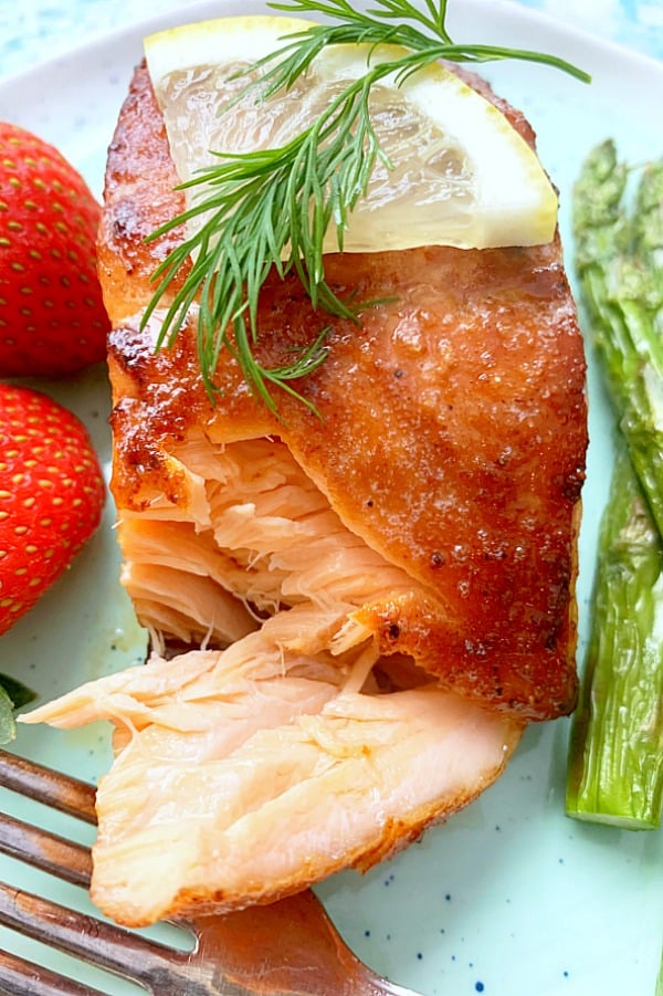 inside view of cooked salmon