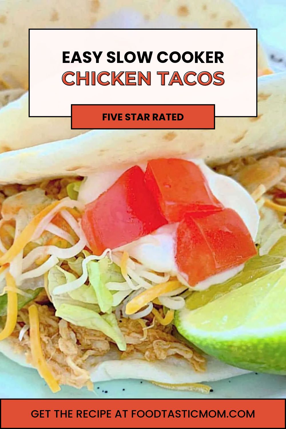 Slow Cooker Chicken Tacos are a family-favorite meal. A few surprising ingredients make this shredded chicken taco filling irresistible. via @foodtasticmom