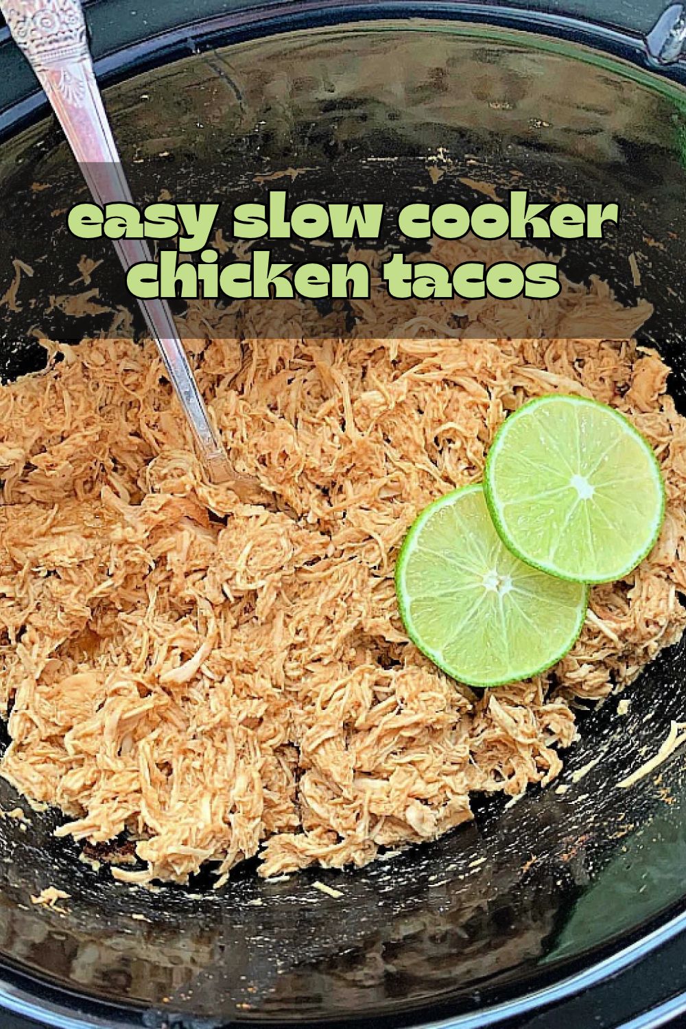 Slow Cooker Chicken Tacos are a family-favorite meal. A few surprising ingredients make this shredded chicken taco filling irresistible. via @foodtasticmom