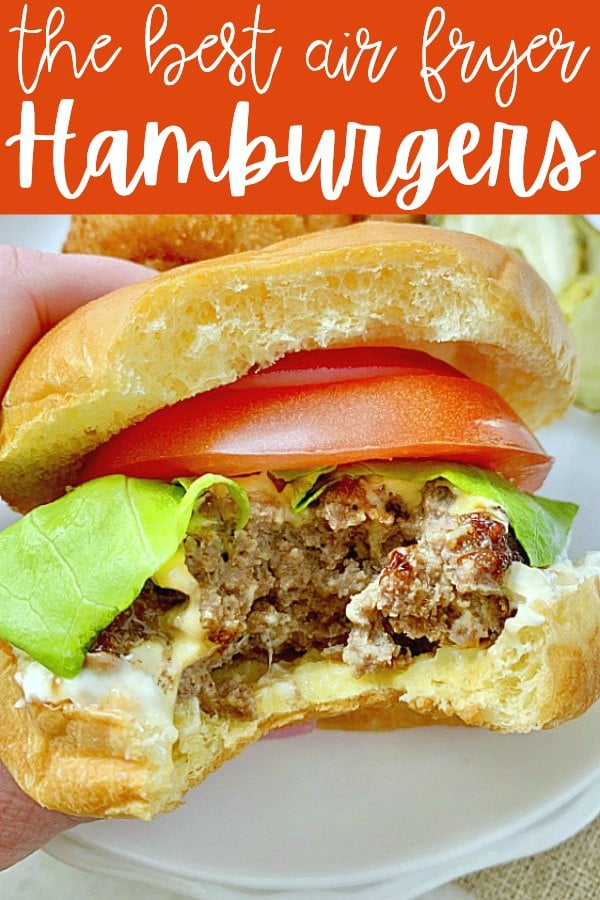 Air Fryer Burgers | Foodtastic Mom #airfryerrecipes #airfryerburgers #airfryerhamburgers #hamburgerrecipes #cheeseburger #cheeseburgers via @foodtasticmom