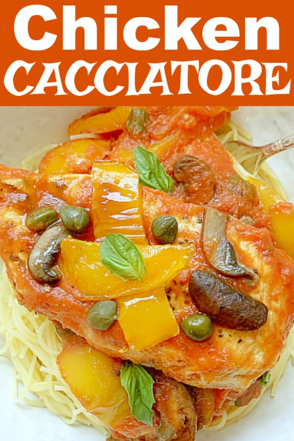 Chicken Cacciatore | Foodtastic Mom #chickenrecipes #chickencacciatore