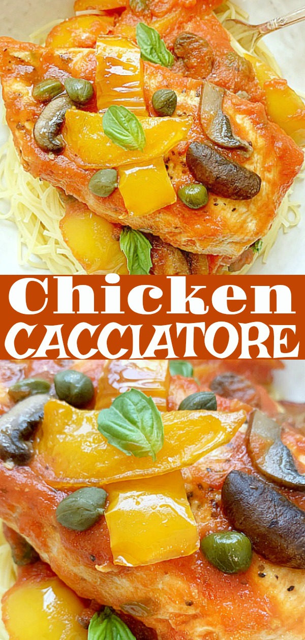 Chicken Cacciatore | Foodtastic Mom #chickenrecipes #chickencacciatore