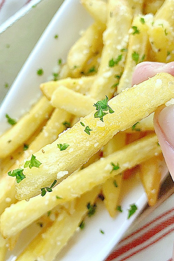 close up of air fryer french fry