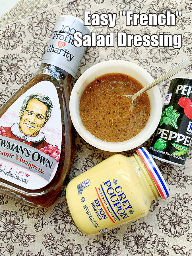 picture of ingredients needed to make easy french vinaigrette dressing