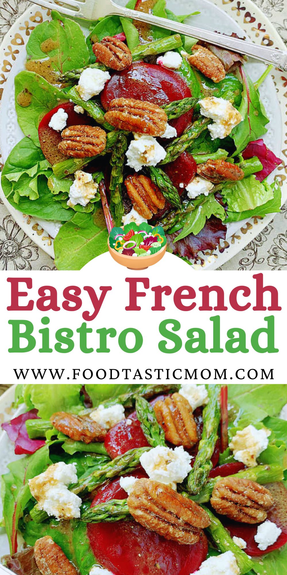 Take a virtual trip to the French countryside with this French Salad. Also learn a shortcut to making French salad dressing. via @foodtasticmom