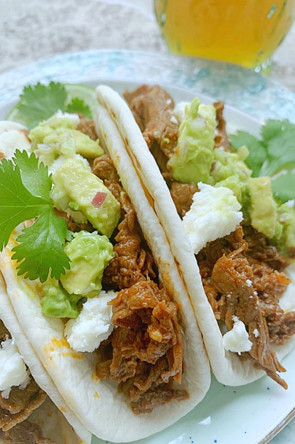 close up of steak tacos