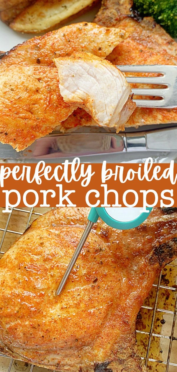 Perfectly Broiled Pork Chops | Foodtastic Mom #ad #ohpork #porkchops #porkchopsintheoven #porkrecipes #porkchopsrecipes #broiledporkchops via @foodtasticmom