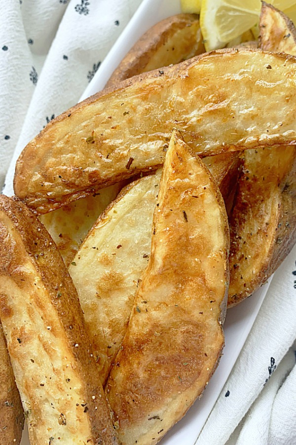 close up view of potato wedges