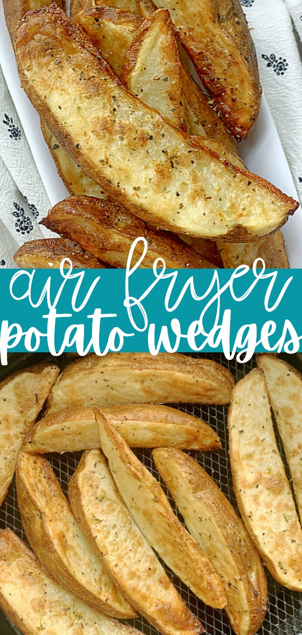 Air Fryer Potato Wedges | Foodtastic Mom #potatowedgesairfryer #airfryerrecipes #potatorecipes #potatowedges via @foodtasticmom