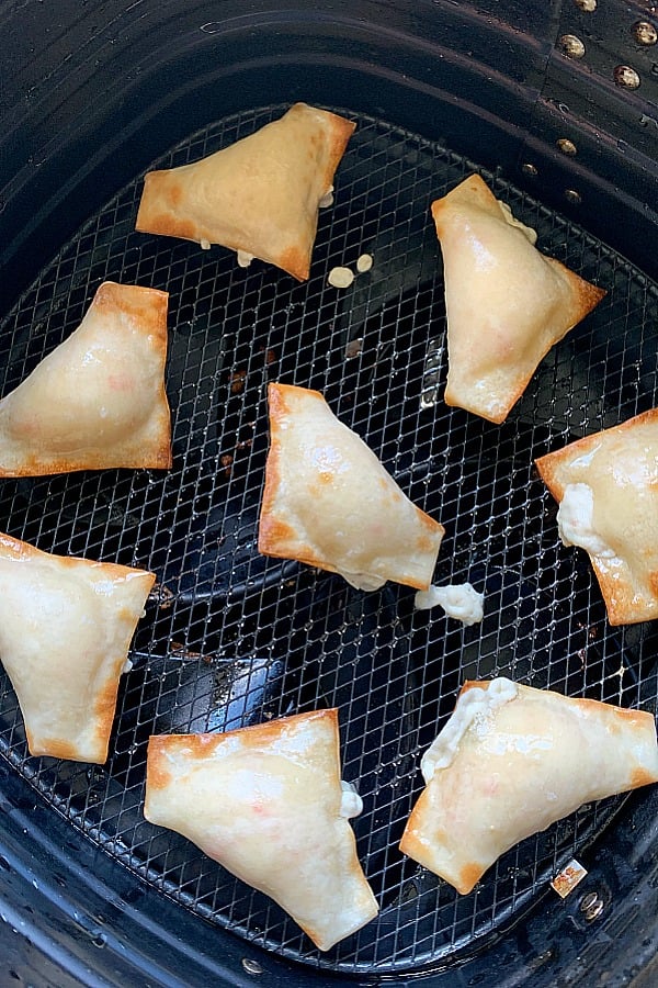 Crab Rangoon in the air fryer basket