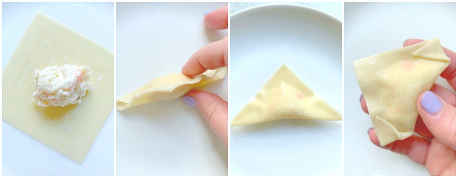 how to fold Crab Rangoon