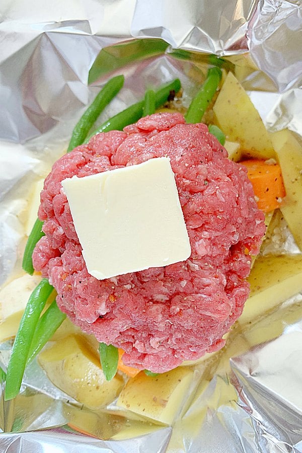 foil packet raw ingredients before cooking