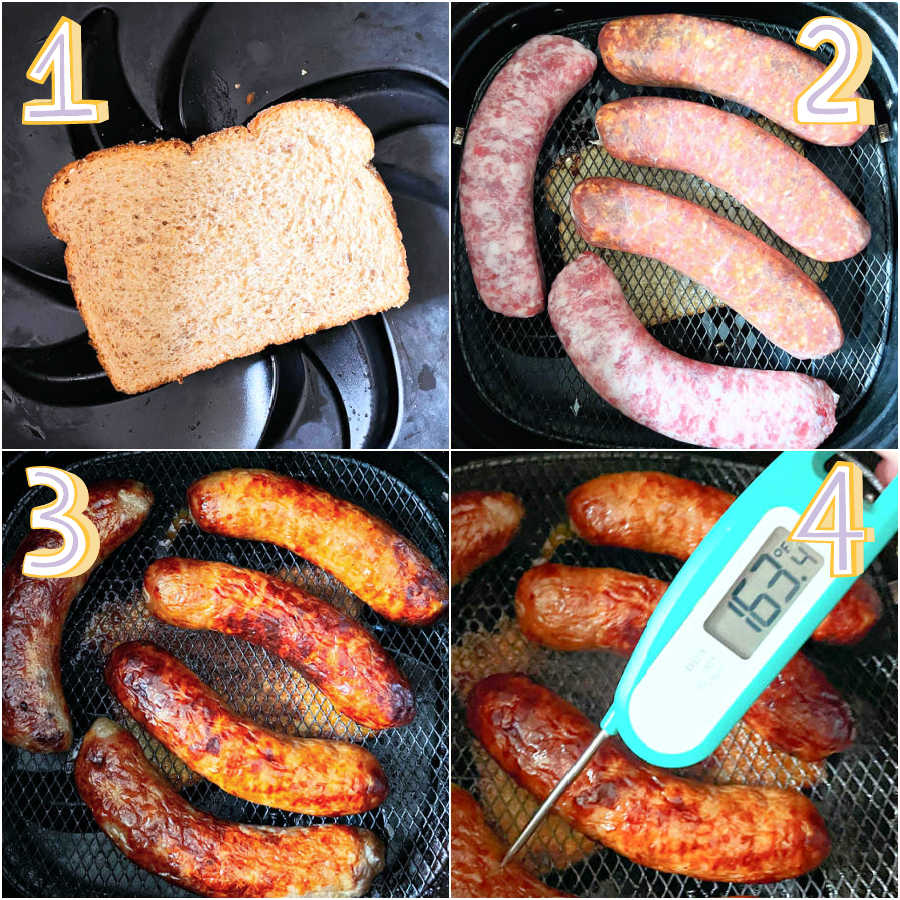 how to cook raw bratwurst and Italian sausage in the air fryer