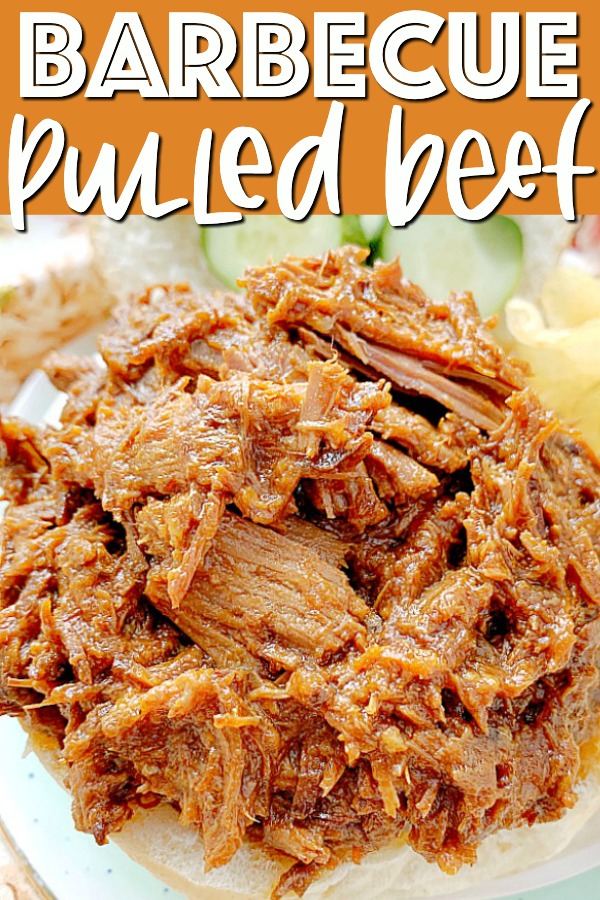 Barbecue Pulled Beef | Foodtastic Mom #pulledbeefcrockpotrecipes #pulledbeef #pulledbeefslowcooker
