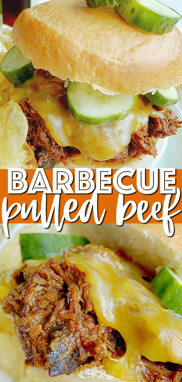 Barbecue Pulled Beef | Foodtastic Mom #pulledbeefcrockpotrecipes #pulledbeef #pulledbeefslowcooker