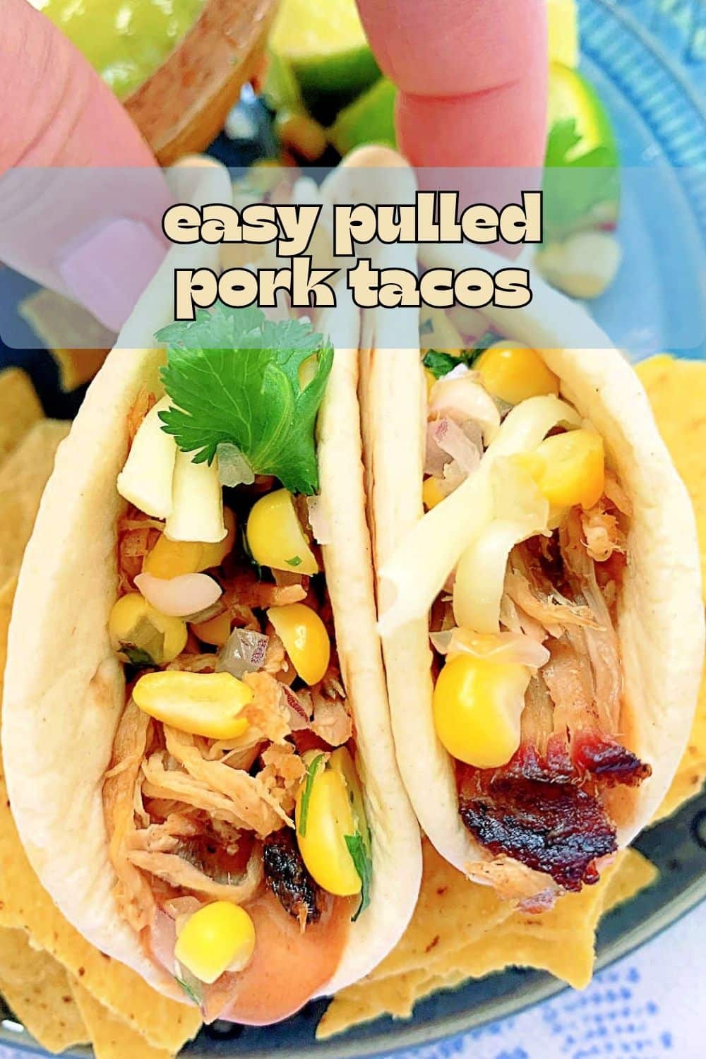 Shredded pork, corn salsa, creamy chipotle BBQ sauce and warm tortillas combine in this great recipe for pulled pork tacos. via @foodtasticmom