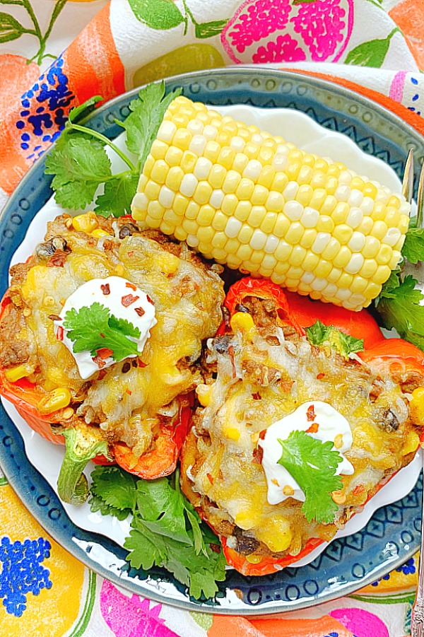 air fryer taco stuffed peppers