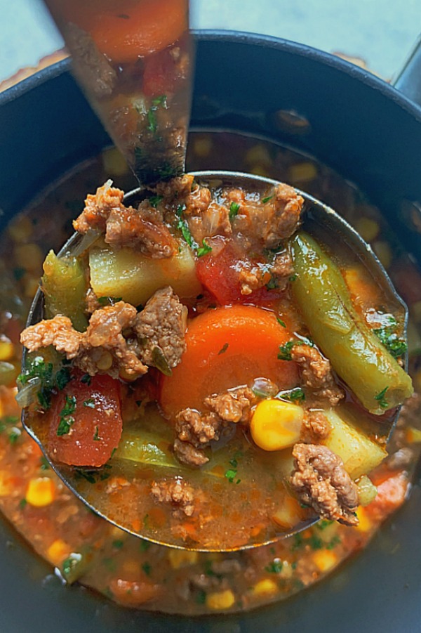 making campfire stew